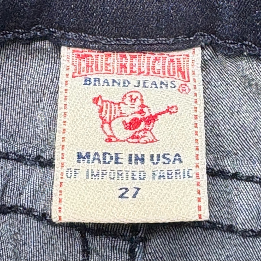 True Religion Casey Steel Panel Studded Skinny Jeans 27 USA Dark Wash RARE - Picture 12 of 14